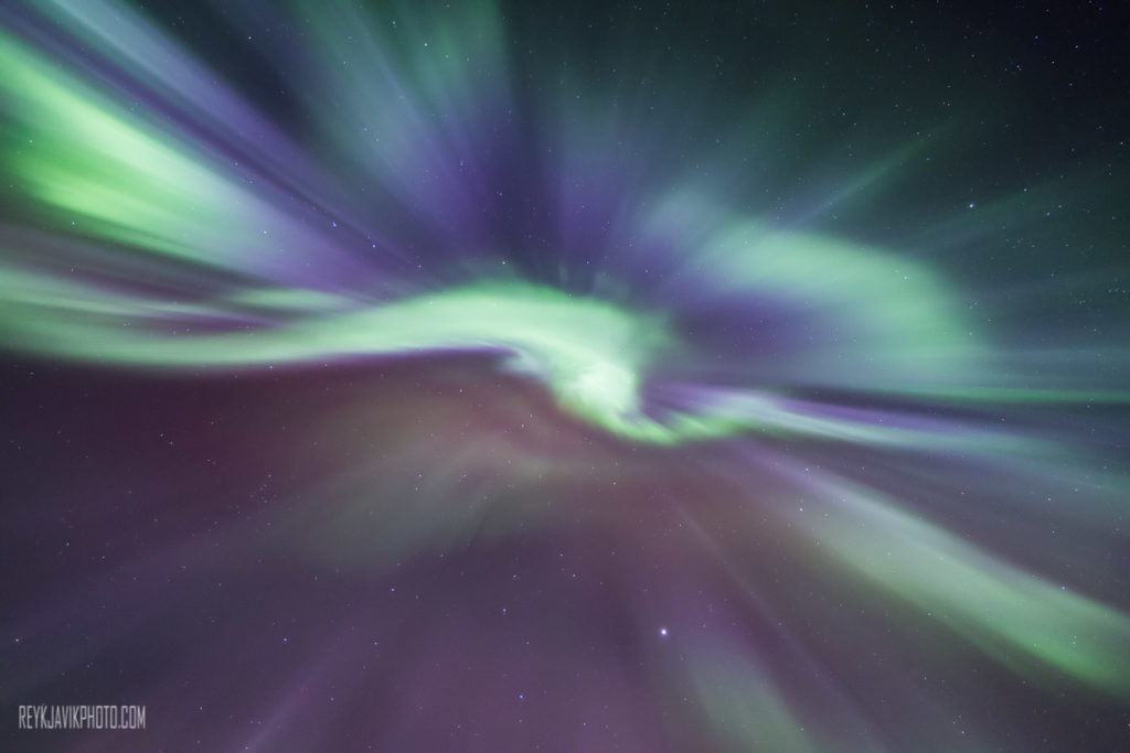Photo taken straight up during a KP8 solar storm